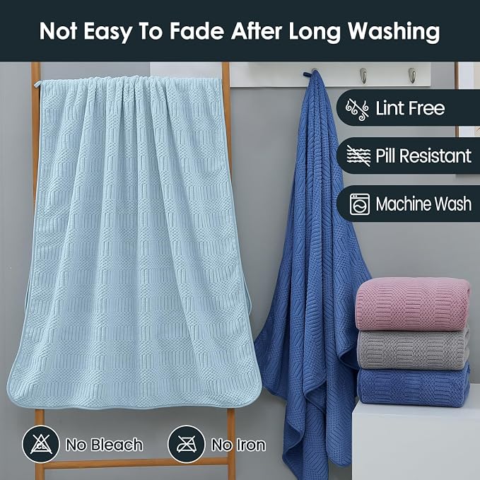 JML Microfiber Bath Towels, Large Bathroom Towel 2 Pack, Super Absorbent and - Image 8