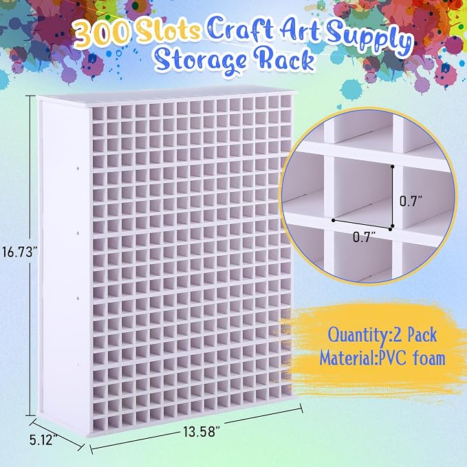 2 Pack Marker Storage Organizer, 600 Slots Total Art Supply Holder - Image 2