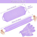 Anezus Exfoliating Back Scrubber Bath Gloves Set, Exfoliating Shower Towel - Image 7