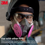 3M Half Facepiece Reusable Respirator 6100, Four-Point Harness, Comfortable Fit - Image 4