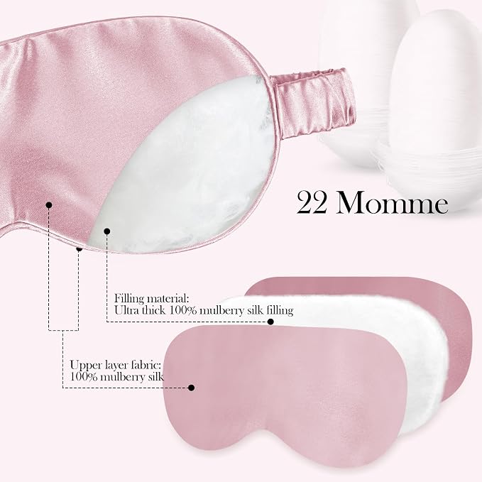SilkDream 100% Mulberry Silk Sleep Mask Eye Mask - Image 3