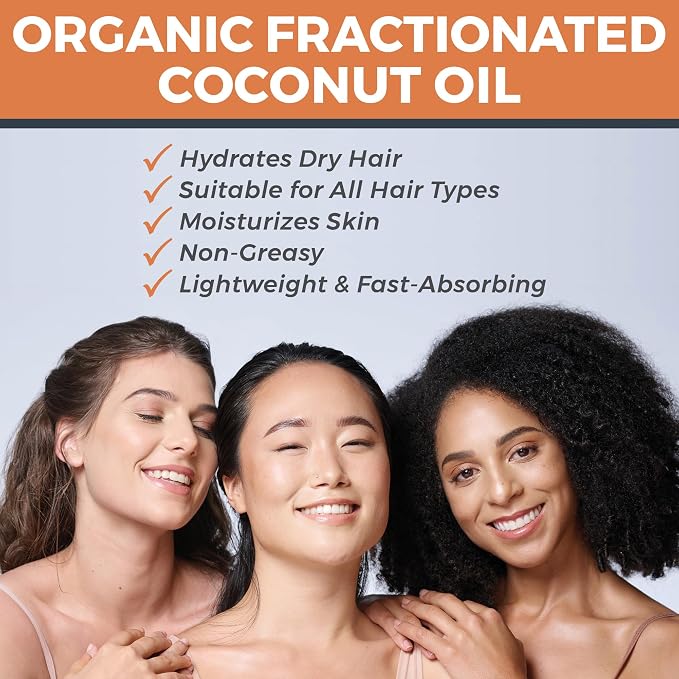 Viva Naturals Organic Fractionated Coconut Oil, 16 fl oz – Skin & Hair - Image 7
