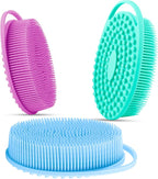 3 Pack Silicone Body Scrubber, Silicone Loofah Exfoliating Body Scrubber by Slergut