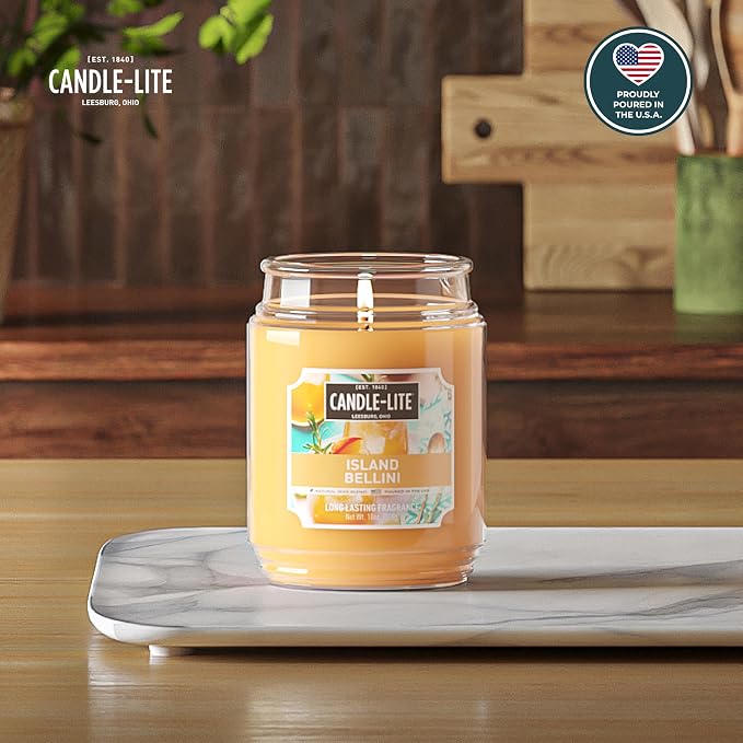 Candle-lite Scented Candles, Island Bellini, 18 oz Jar, Proudly Poured in The - Image 2