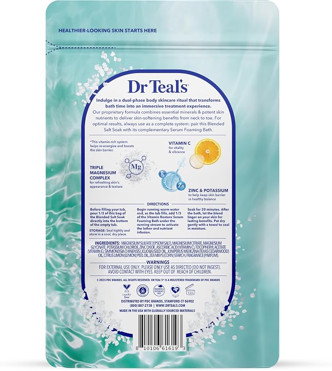 Dr Teal's Skin Renewal Vitamin Restore Blended Salt Soak, 2.25 lb - Image 2