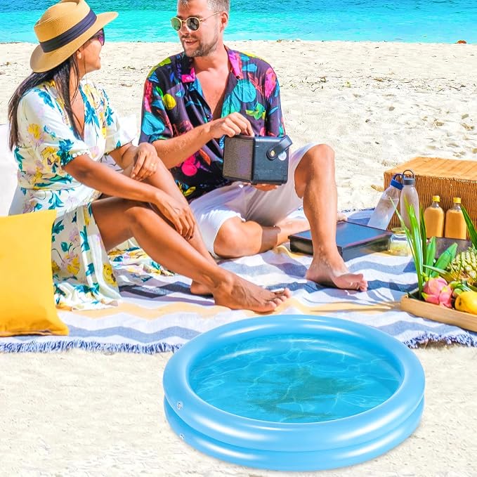 2 Pack Blue Inflatable Pool Foot Bath Basin, Swimming Pool Clean Feet, Foot - Image 8