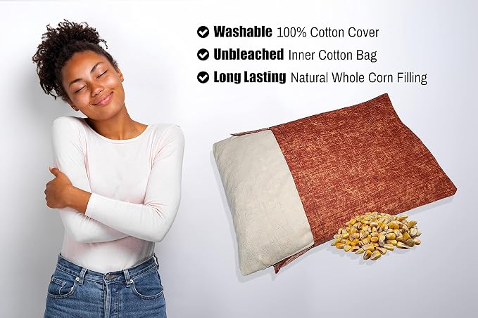Microwavable Corn Filled Heating Pad and Cold Pack/Washable 100% Cotton Cover - Image 4