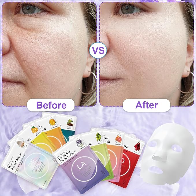 VESPRO 144 Pack Collagen Essence Sheet Facial Masks, Bulk Sheet Masks - Image 5