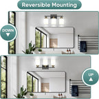 Ascher Bathroom Light Fixtures, 3-Light Vanity Light Over Mirror, Wall Lamp - Image 5