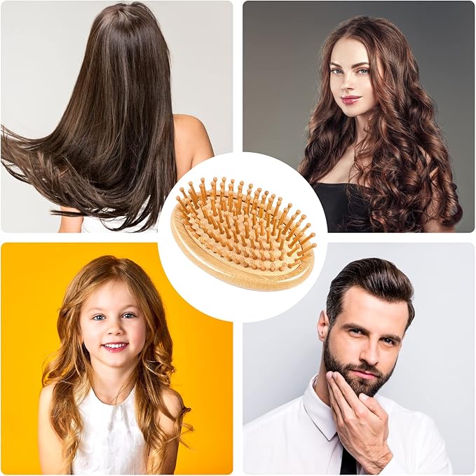 Bamboo Brush for Hair Growth, Natural Wooden Scalp Brush Mini Hair Scalp - Image 7