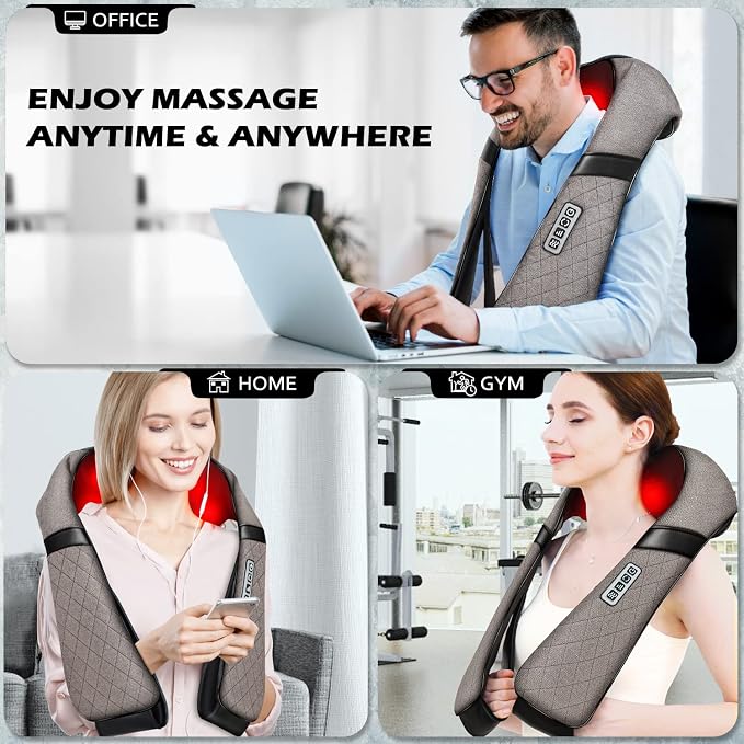 Blue Elf Shiatsu Electric Neck Back Massager Pillow 3D Kneading - Image 4