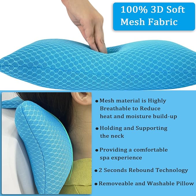 REEZEIVI Hot Tub Headrest Pillow, Chaise Lounge Pillows Outdoor 3D air mesh - Image 2