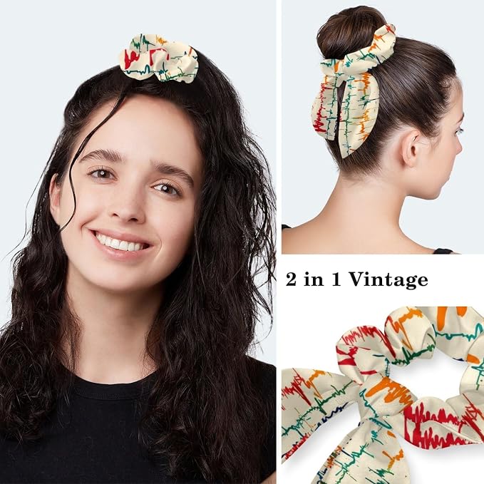 Women Working Cap with Buttons Bouffant Hat Autumn Leaves Nurse Scrub Caps Long - Image 5