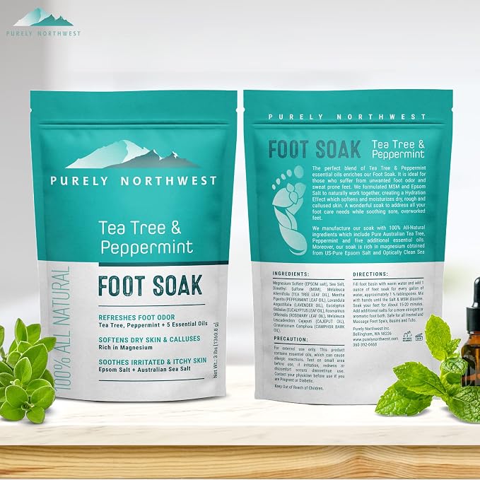 Purely Northwest-Tea Tree, Peppermint, MSM & Epsom Salt Foot Soak-for Stubborn - Image 8