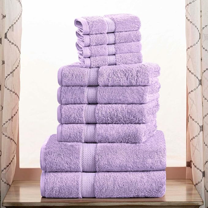 Superior Egyptian Cotton Pile 10 Piece Towel Set, Includes 2 Bath, 4 Hand by SUPERIOR
