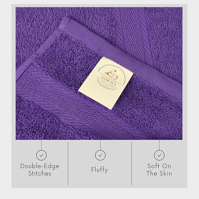 Large Bath Towels Bulk Set of 12 – 100% Cotton Terry – 24" x 50" – Quick Dry - Image 4