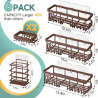 Veken Shower Caddy 6-Pack, No Drilling & Rustproof, Waterproof Adhesive Shelves - Image 7