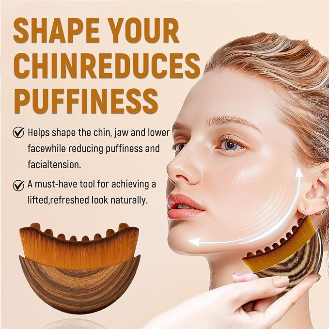 Lymphatic Contour Face Brush, Dry Lymphatic Contour Face Brush Soft Set - Image 4