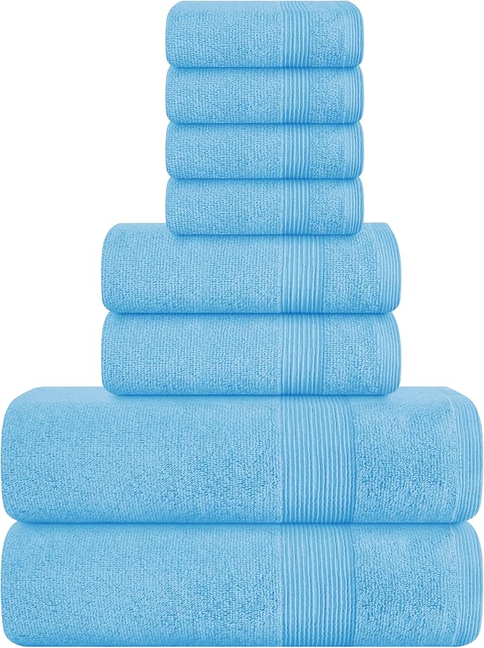 Belizzi Home 8 Piece Towel Set 100% Ring Spun Cotton, 2 Bath Towels 27x54 by Unknown