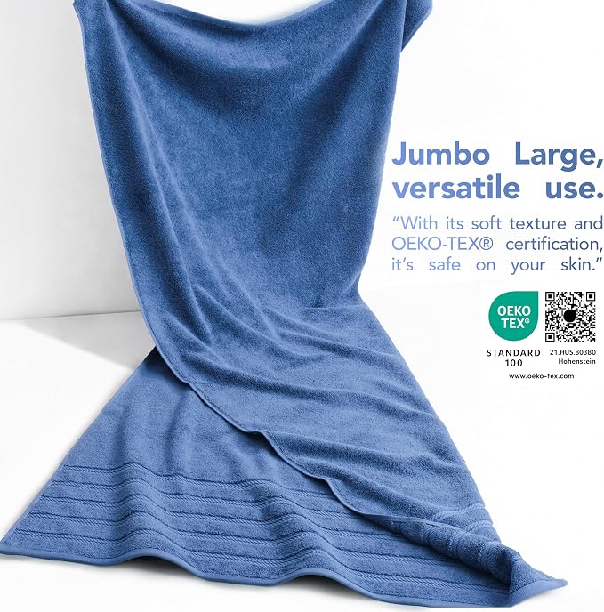 American Soft Linen 35x70 Jumbo Large Bath Towel, 600 GSM 100% Cotton Turkish - Image 3