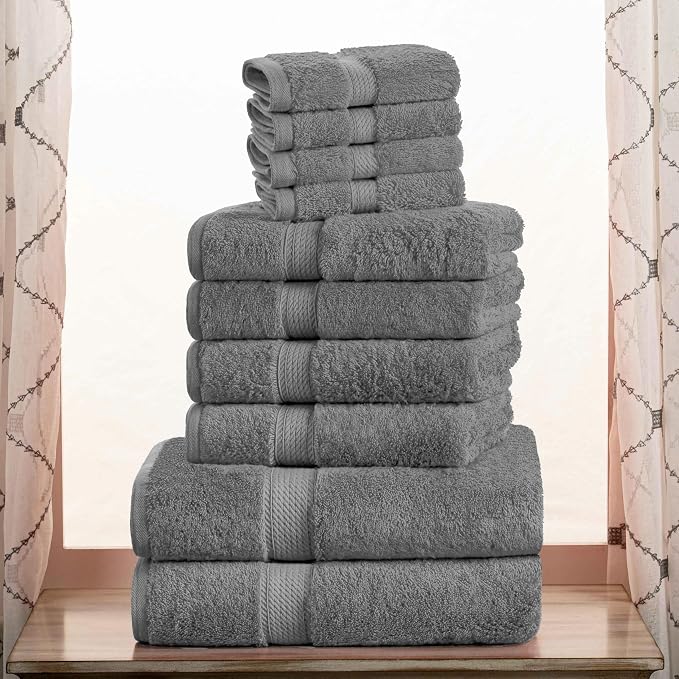 Superior Egyptian Cotton Pile 10 Piece Towel Set, Includes 2 Bath, 4 Hand - Image 2