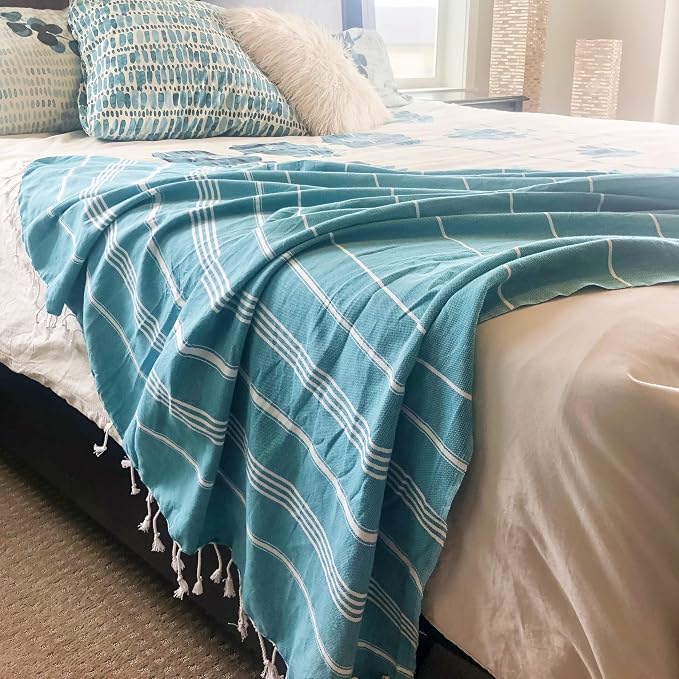 Bersuse Towels Anatolia XL Beach Blanket Throw Blanket Turkish Towel 100% - Image 6
