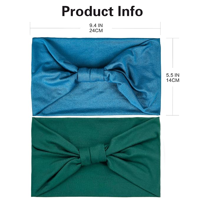 GiLi 2 Pack Wide Headbands for Women Boho African Knotted Non Slip Fashion Hair - Image 3