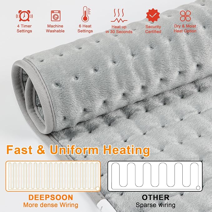 Deepsoon Heating Pad, Electric Heating Pads - Image 5