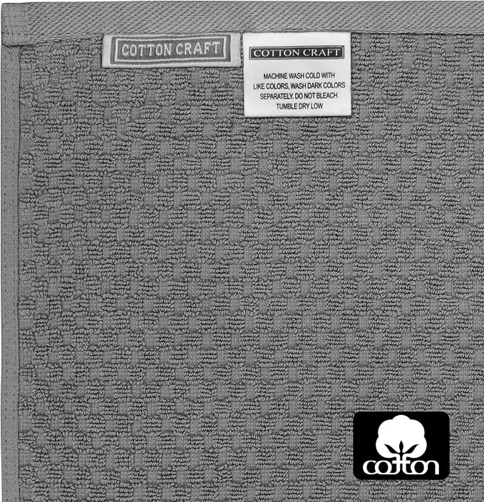 COTTON CRAFT Hooded Bath Towel – Oversized 35 x 70 Waffle Weave Towel - Image 8