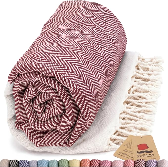 Bazaar Anatolia Turkish Beach Towel 100% Cotton Bath Towels 71x39 Quick Dry by BazaarAnatolia
