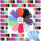 FoldTier 200 Pcs Exfoliating Gloves Bulk by FoldTier