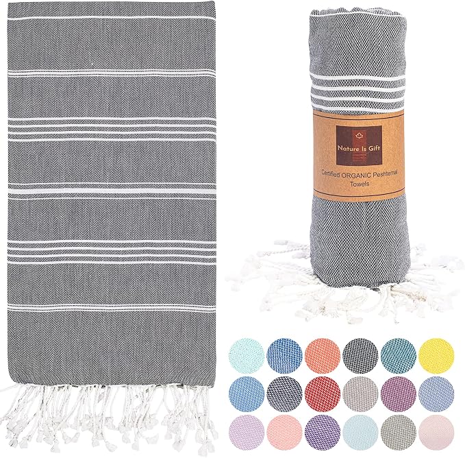 Beach Towel 100% Cotton Turkish Beach Towel Adult 38x70 Inch Pre-washed by NatureIsGift