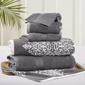 Modern Threads 6 Piece Reversible Yarn Dyed Jacquard Towel Set Artesia Damask by ModernThreads