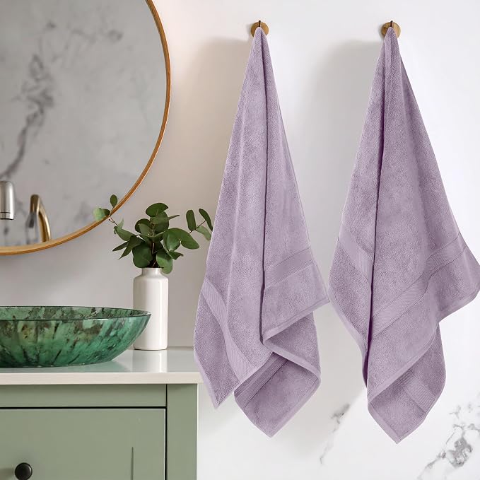 SUPERIOR Egyptian Cotton Pile Bath Towel Set of 2, Ultra Soft Luxury Towels - Image 2