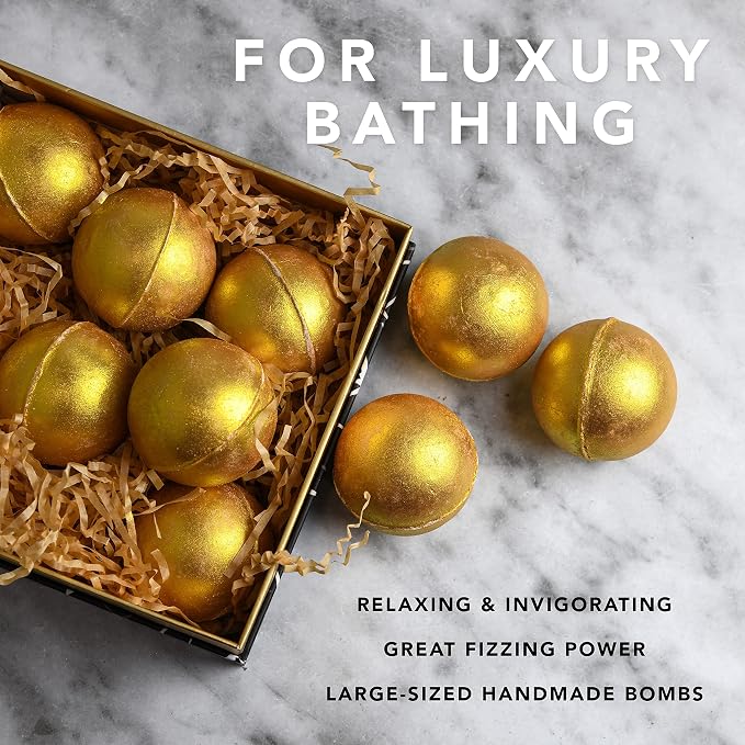 Mothers Day Gifts, 24K Gold Bath Bombs Set, Deluxe Marble Bath Bomb Gift Set - Image 7
