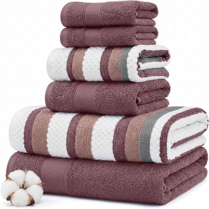 Modern Threads Pax 6-Piece Reversible Yarn Dyed Jacquard Towel Set by ModernThreads