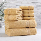 Superior Egyptian Cotton 8-Piece Towel Set, Guest Bath Decor Essentials by SUPERIOR