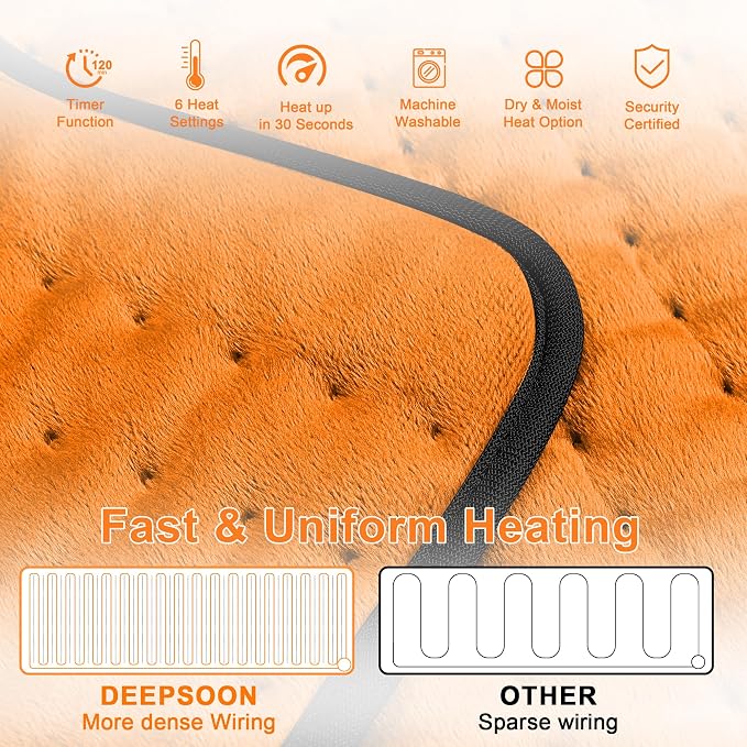 Deepsoon Heating Pad, Electric Heating Pads - Image 7