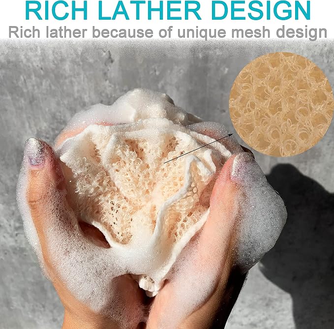 Super Exfoliating Home Spa Weave Loofah Shower Sponge Pouf Mesh Brush - Image 3