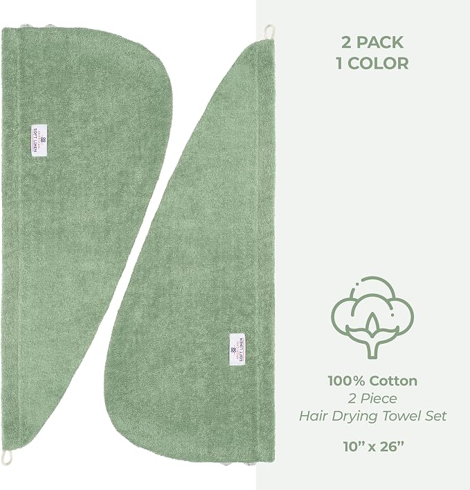 American Soft Linen 100% Cotton Hair Towels - Image 4
