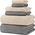 POLYTE 430 GSM Microfiber Quick Dry Lint Free Oversize Bath Towel Set, 6 Piece by Polyte