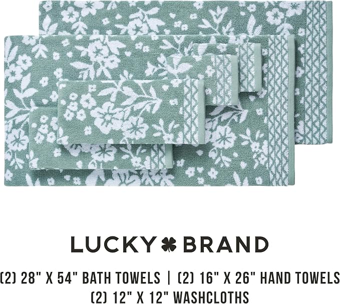 Lucky Brand Folk Floral 6 Piece Bath Towel Set - Image 3