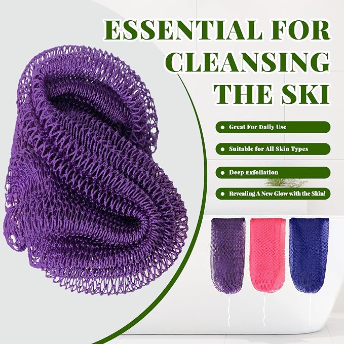 African Net Sponge Authentic, 3 Pieces Exfoliating Scrubber Bath Sponge - Image 3