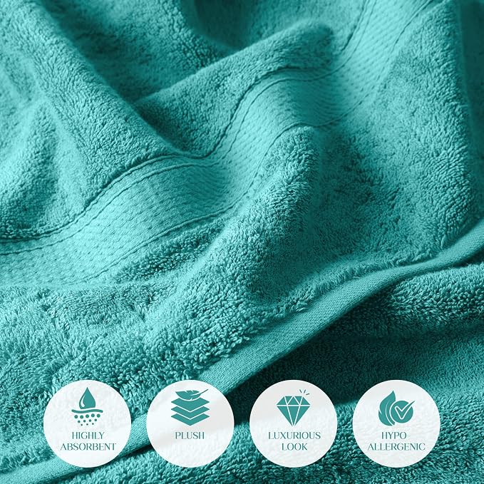 SUPERIOR Egyptian Cotton Pile 6 Piece Towel Set, Includes 2 Bath, 2 Hand - Image 6