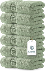 White Classic Luxury Light Green Hand Towels by WhiteClassic