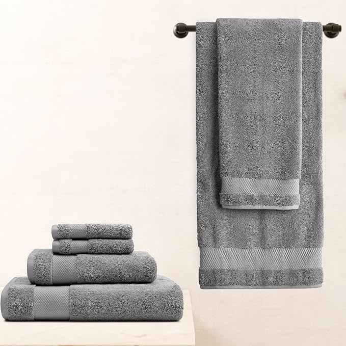 BIOWEAVES 100% Organic Cotton 700 GSM Plush 6-Piece Towel Set GOTS Certified - Image 6