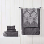 Modern Threads 6 Piece Reversible Yarn Dyed Jacquard Towel Set Artesia Damask - Image 2