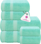 CASA COPENHAGEN Solitaire 6Pcs 100% Egyptian Cotton Large Designer Towels Gift by CASACOPENHAGEN