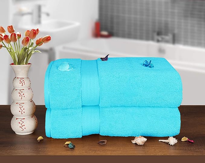 GLAMBURG 700 GSM Premium Oversized Extra Large Cotton 2 Pack Bath Sheet - Image 3