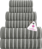 CASA COPENHAGEN Ecstatic 6 Pieces Towel Set- Pine Grey, 600 GSM 2 Bath Towel 2 by CASACOPENHAGEN